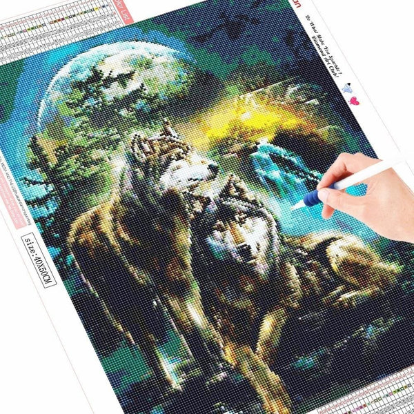 Loup de forêt | Diamond Painting - Animaux Chien Loup Produit