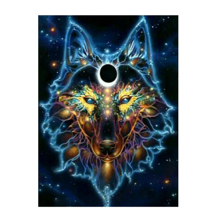 Loup Lumineux | Broderie diamant complet - Animaux Autres animaux Chien Loup Produit