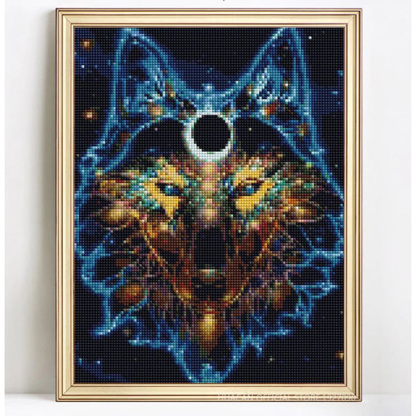 Loup Lumineux | Broderie diamant complet - Animaux Autres animaux Chien Loup Produit