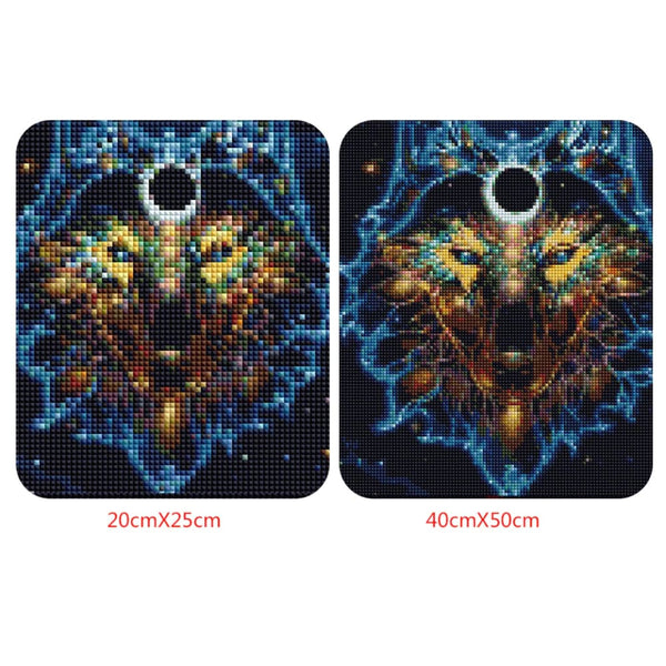 Loup Lumineux | Broderie diamant complet - Animaux Autres animaux Chien Loup Produit