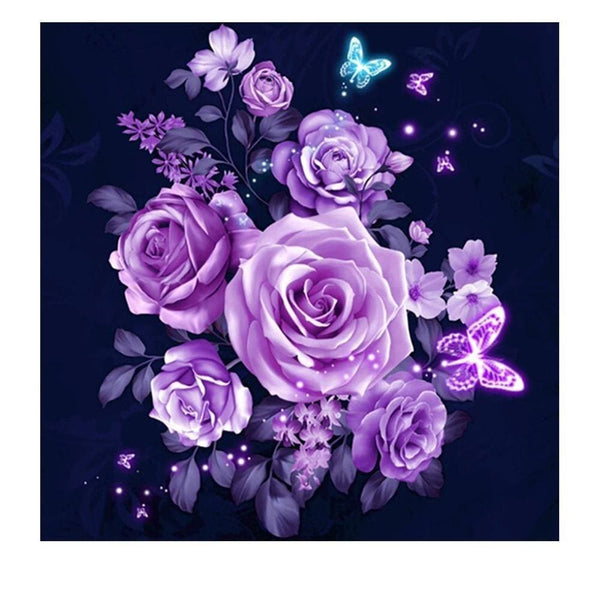 Magnifique roses violettes | Diamond painting kit - Fleur Fleur et plante Produit