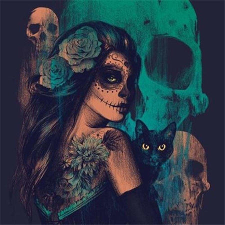 Maquillage Halloween mexicain - modèle M001 | Diamond Painting - Gothic Portrait Produit