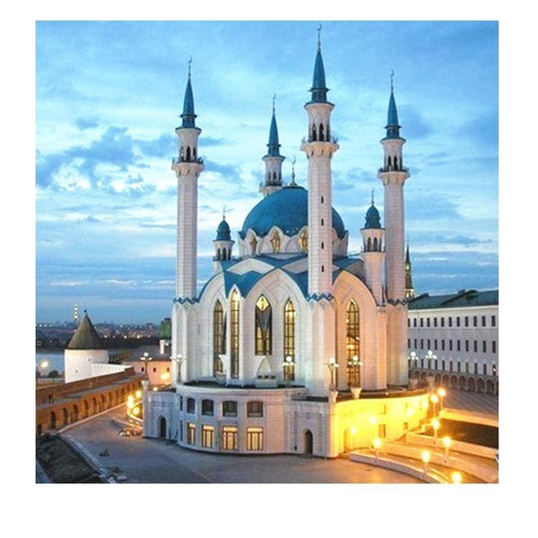 Mosquée aux toits bleu | Toile diamant - En ville Paysage Produit