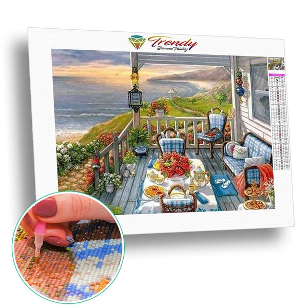 Multi paysages dantan - modèle M015 | Broderie point de diamant - Au village Paysage Printemps Produit Été