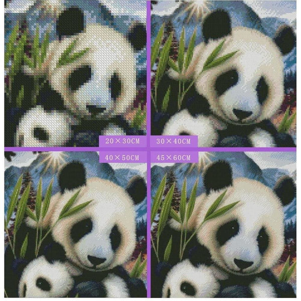 Panda trop choux | Broderie diamant complet - Animaux Panda Produit