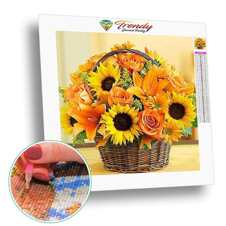 Panier de tournesols | Broderie diamant kit - Fleur Fleur et plante Produit