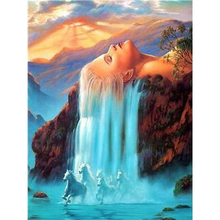 Paysage romantique - modèle M005 | Broderie diamant complet - Animaux Cheval En forêt Paysage Produit