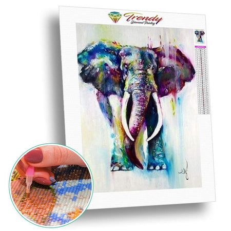 Peinture déléphants - modèle M002 | Toile diamant - Animaux Produit Éléphant