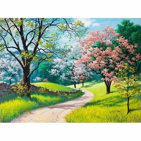 Petit décor 4 saisons printemps été automne hiver - modèle M001 | Broderie de diamant - Automne Hiver Paysage Printemps Produit