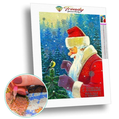 Portrait de noël - modèle M002 | Broderie diamant toile entière - Noël Portrait Produit