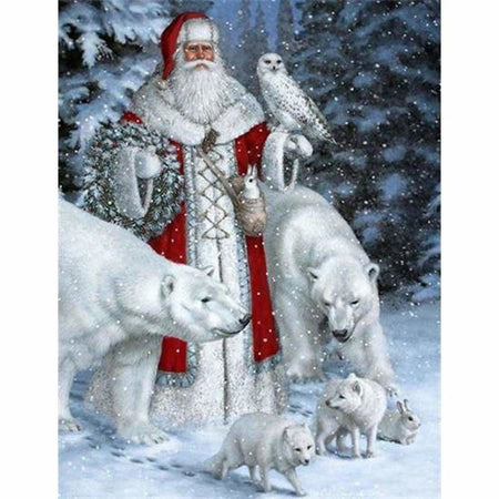Portrait du Père Noël - modèle M001 | Toile diamant - Noël Portrait Produit