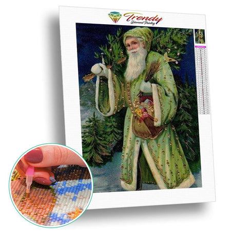 Portrait du Père Noël - modèle M004 | Broderie de diamant - Noël Portrait Produit