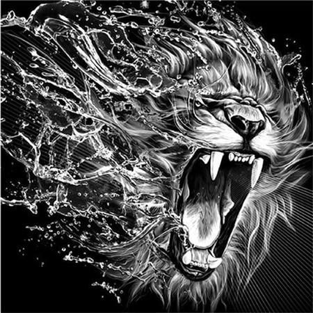 Portraits félins Lion tigre et léopard - modèle M003 | Kit de broderie de diamant - Animaux Lion Léopard Produit Tigre