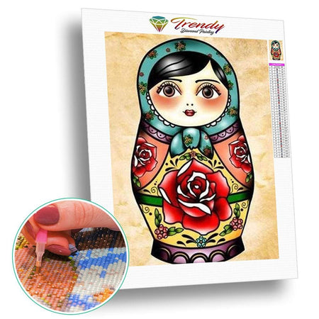 Poupée gigogne russe - modèle M002 | Broderie diamant kit complet - Dessin Dessin crayon Produit