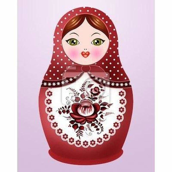 Poupée gigogne russe - modèle M003 | Broderie diamant complet - Dessin Dessin crayon Produit