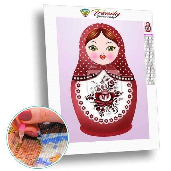 Poupée gigogne russe - modèle M003 | Broderie diamant complet - Dessin Dessin crayon Produit