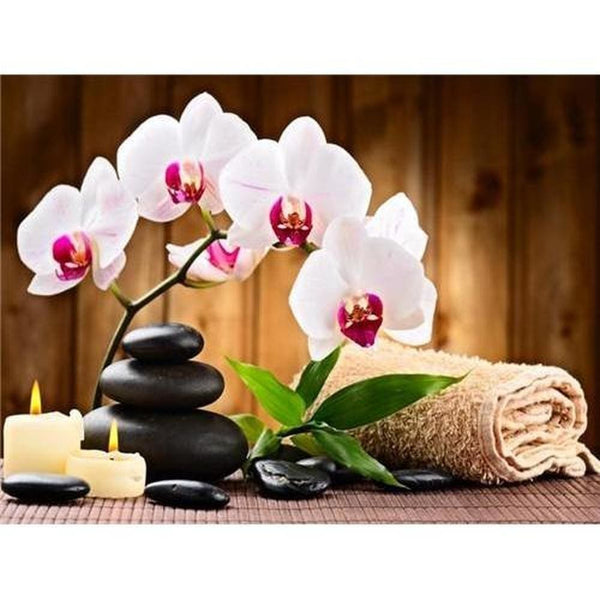 Relaxante orchidées - modèle M001 | Tableau de diamant - Fleur Fleur et plante Produit Zen