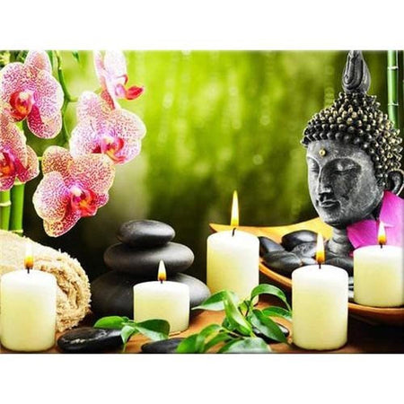 Relaxante orchidées - modèle M002 | Diamond painting grand format - Fleur Fleur et plante Produit Zen