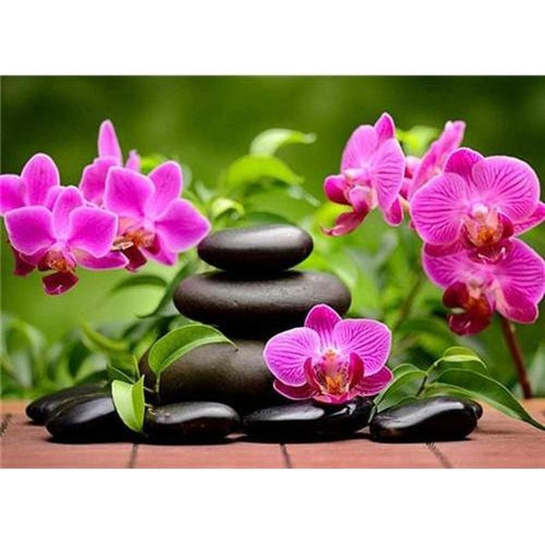 Relaxante orchidées - modèle M004 | Kit broderie diamant - Fleur Fleur et plante Produit Zen