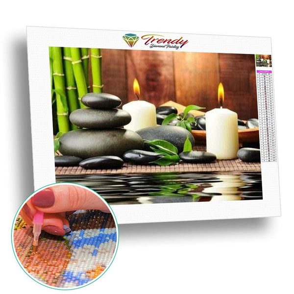 Relaxante orchidées - modèle M006 | Broderie diamant complet - Fleur Fleur et plante Produit Zen