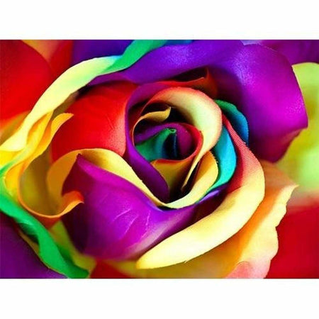 Rose aux pétales multicolores - modèle M003 | Tableau de diamant - Fleur Fleur et plante Produit