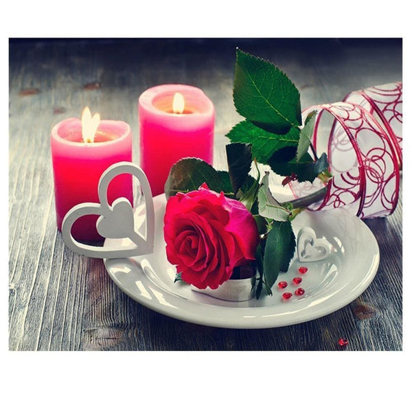 Rose de la saint valentin | Tableau de diamant - Fleur Fleur et plante Produit