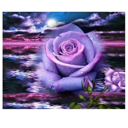 Rose violette | Kit broderie diamant - Fleur Fleur et plante Produit