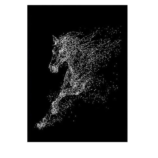 Silhouette de cheval goutte deau | Broderie diamant complet - Animaux Cheval Produit