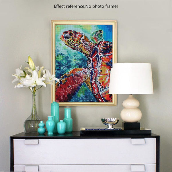 Tortue marine multi couleur | Toile diamant - Animaux Autres animaux Produit