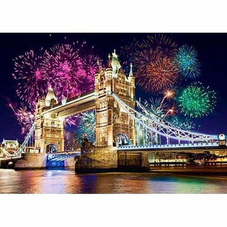 Tower bridge sous un feu dartifice - modèle M001 | Diamond painting complet - En ville Paysage Produit