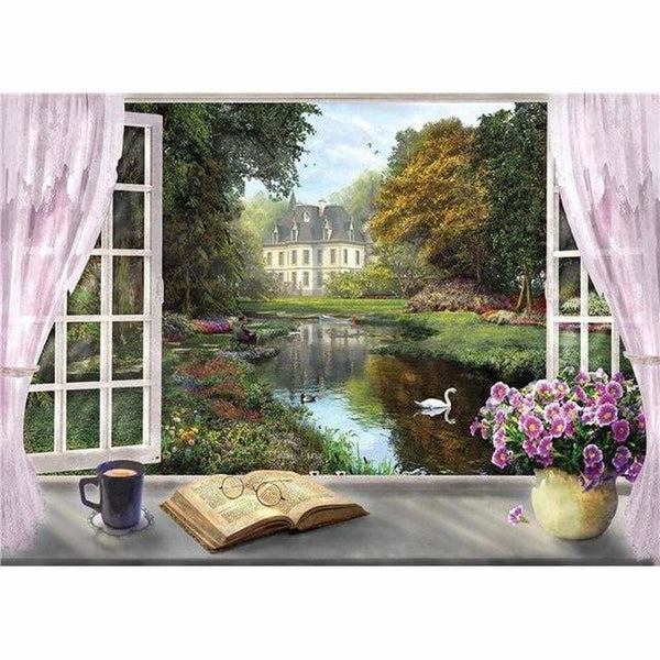 Vue sur châteaux - modèle M003 | Peinture diamant - Au village En ville Paysage Produit