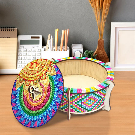 Boîte à bijoux en bois avec peinture diamant