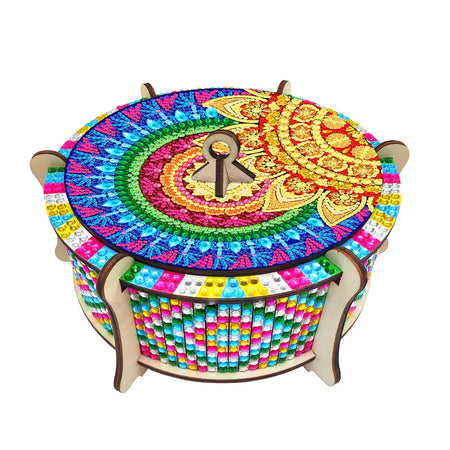 Boîte à bijoux en bois avec peinture diamant