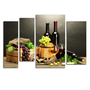 4 Pièces - Bouteilles de vin à table - 2 modèles | Kit de broderie de diamant - 4 pcs Mise en scène Multi Paysage Produit