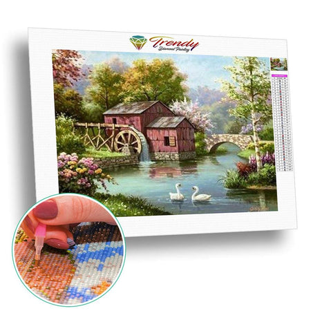 À la campagne en saison - modèle M001 | Tableau de diamant - Automne En forêt Printemps Produit Été