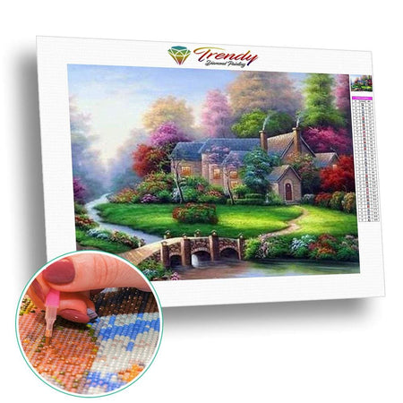 À la campagne en saison - modèle M002 | Diamond painting grand format - Automne En forêt Printemps Produit Été