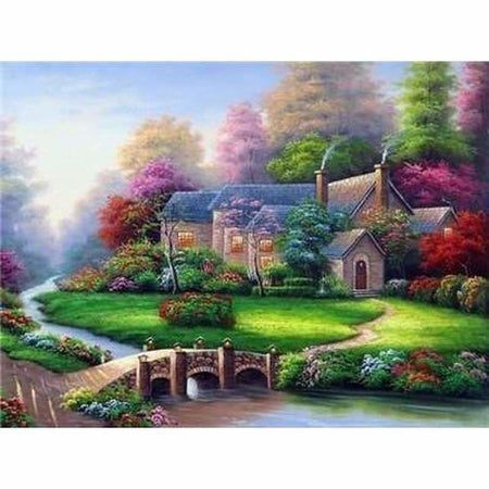 À la campagne en saison - modèle M002 | Diamond painting grand format - Automne En forêt Printemps Produit Été