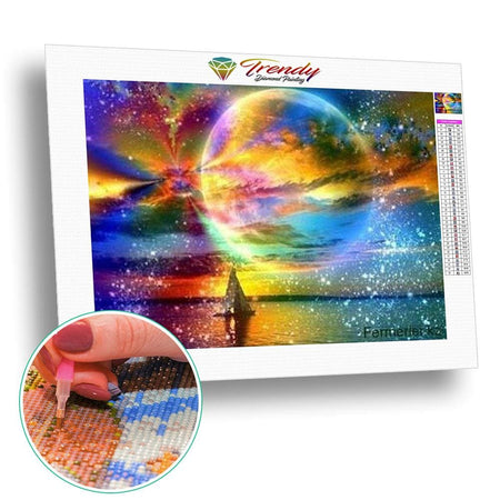 À lhorizon multi couleur - modèle M001 | Diamond painting complet - Paysage Produit À la mer