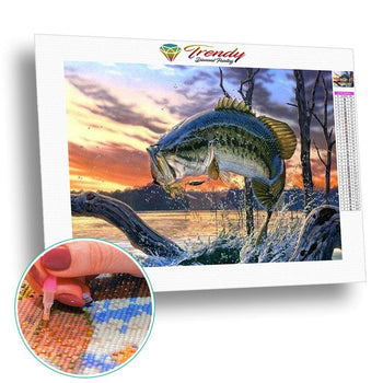 Achigan à grande bouche | Peinture diamant - Animaux Poisson Produit