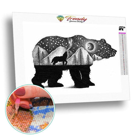 Animaux noir et blanc - modèle M002 | Diamond Painting - Animaux Autres animaux Ours Produit