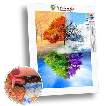 Arbre de vie 4 saisons - modèle M001 | Broderie de diamant - Automne Hiver Paysage Printemps Produit
