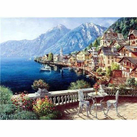 Au bord de la ville - modèle M001 | Toile diamant - En ville Paysage Produit À la mer