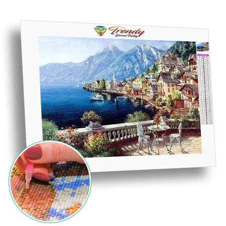 Au bord de la ville - modèle M001 | Toile diamant - En ville Paysage Produit À la mer
