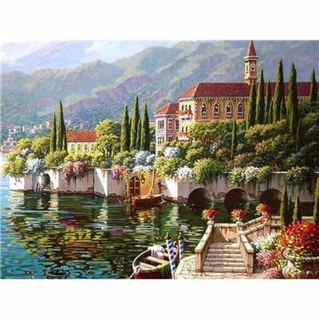 Au bord de la ville - modèle M002 | Tableau diamant - En ville Paysage Produit À la mer