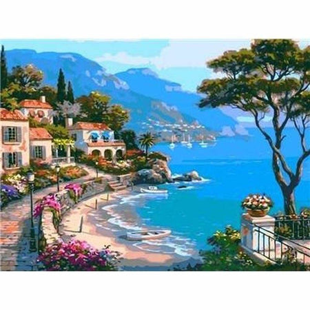 Au bord de la ville - modèle M003 | Peinture diamant - En ville Paysage Produit À la mer
