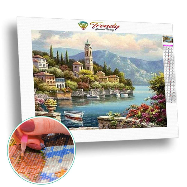 Au bord de la ville - modèle M004 | Broderie de diamant - En ville Paysage Produit À la mer
