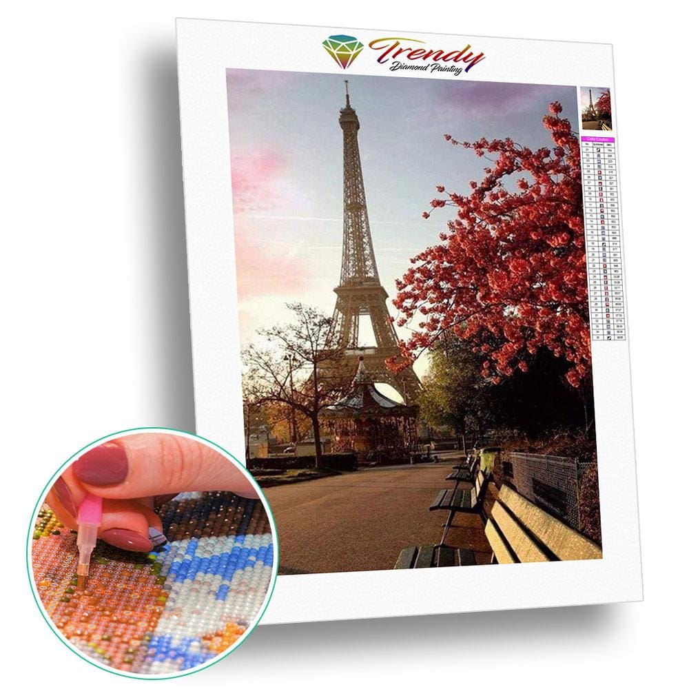 Au pied de la Tour Eiffel au printemps | Toile diamant - Paysage Printemps Produit