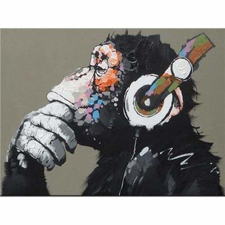 Aucune singerie rien que de la musique - modèle M001 | Broderie diamant - Animaux Autres animaux Produit