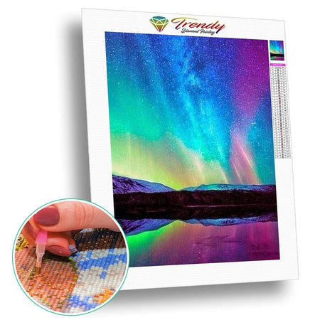 Aurore boréal | Peinture diamant - En montagne Paysage Produit