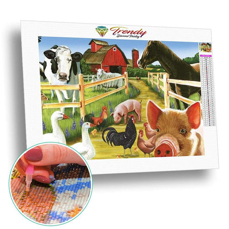 Bienvenue à la ferme | Kit de broderie de diamant - Animaux Autres animaux Produit